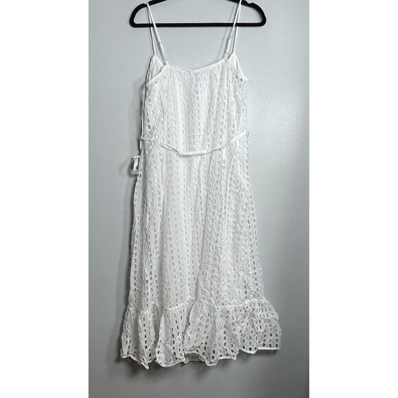 J.CREW Oval Eyelet Midi Dress Size Small White NEW Casual Preppy Bride CK828 - Picture 7 of 15